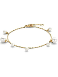 Geelgouden armband met parels + Luxe Cadeau
