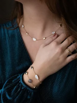 Geelgouden armband met parelmoer + Luxe Cadeau