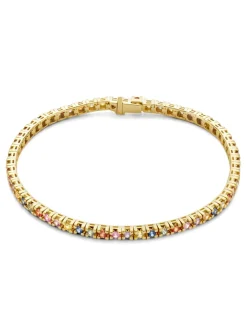 Geelgouden armband met rainbow saffier + Luxe cadeau