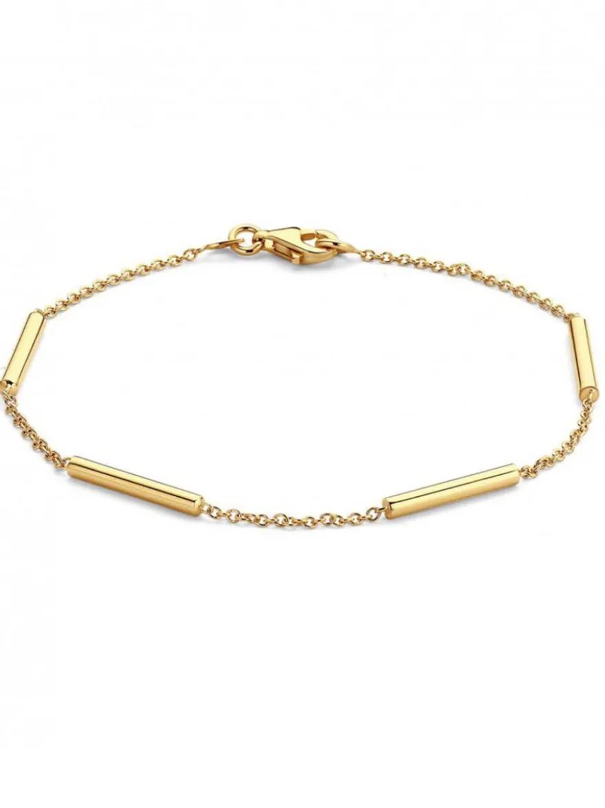Geelgouden armband met staafjes + Luxe Cadeau