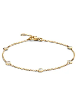 Geelgouden armband met vijf briljanten + Luxe Cadeau