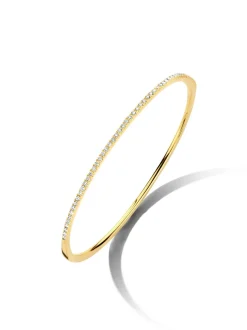 Geelgouden bangle met briljant 0,53crt. + Luxe Cadeau