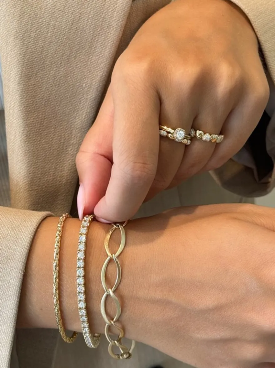 Geelgouden bolletjes ring met diamant 0,27crt. + Luxe Cadeau