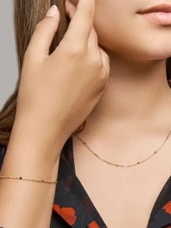 Geelgouden collier met plaatjes + Luxe Cadeau