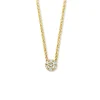 Geelgouden collier briljant 0,06 crt. + Luxe Cadeau