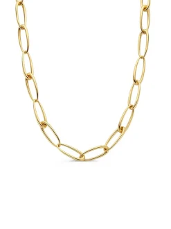 Geelgouden collier met asymmetrische schakel + Luxe Cadeau