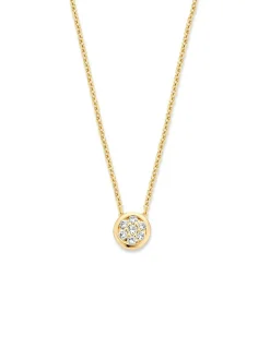 Geelgouden collier met briljant 0.09crt. + Luxe Cadeau