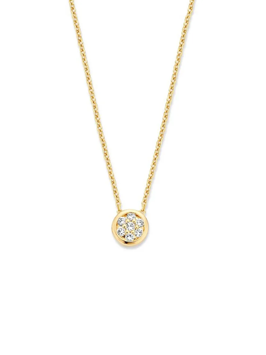 Geelgouden collier met briljant 0.09crt. + Luxe Cadeau