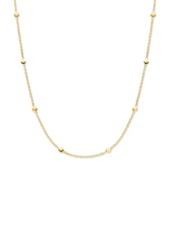 Geelgouden collier met gematteerde en gepolijste plaatjes + Luxe Cadeau