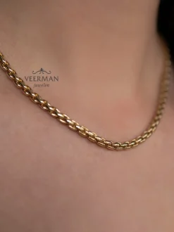 Geelgouden collier met klassieke schakel + Luxe cadeau