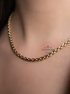 Geelgouden collier met klassieke schakel + Luxe cadeau