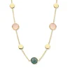 Geelgouden collier met laboriet en roze kwarts + luxe cadeau