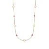 Geelgouden collier met maansteen en robijn + Luxe Cadeau