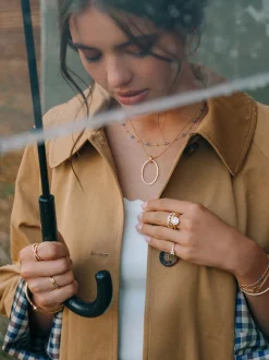Geelgouden collier met open hanger + Luxe Cadeau