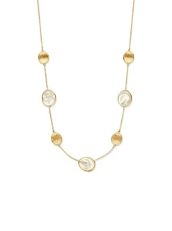 Geelgouden collier met parelmoer + Luxe Cadeau