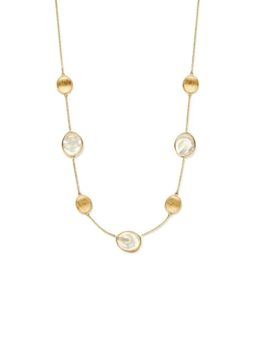 Geelgouden collier met parelmoer + Luxe Cadeau