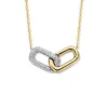 Geelgouden collier met schakel hanger briljant 0,26crt.