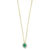 Geelgouden collier met smaragd en diamant 0,06crt. + Cadeau