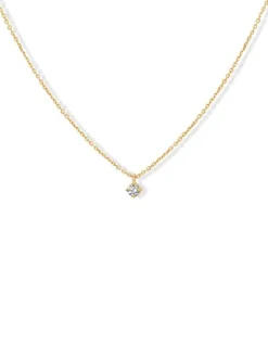 Geelgouden collier met briljant 0.05crt. + Luxe Cadeau