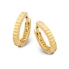 Geelgouden creolen met patroon + luxe cadeau