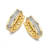 Geelgouden creolen met zirkonia + luxe cadeau