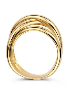 Geelgouden cross-over ring + Luxe Cadeau
