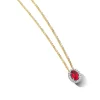 Geelgouden entourage collier robijn en briljant + Luxe cadeau