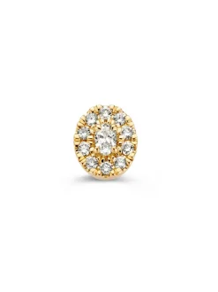 Geelgouden entourage hanger met briljant 0,21crt + Luxe Cadeau