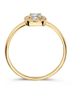 Geelgouden entourage ring met zirkonia + Luxe Cadeau