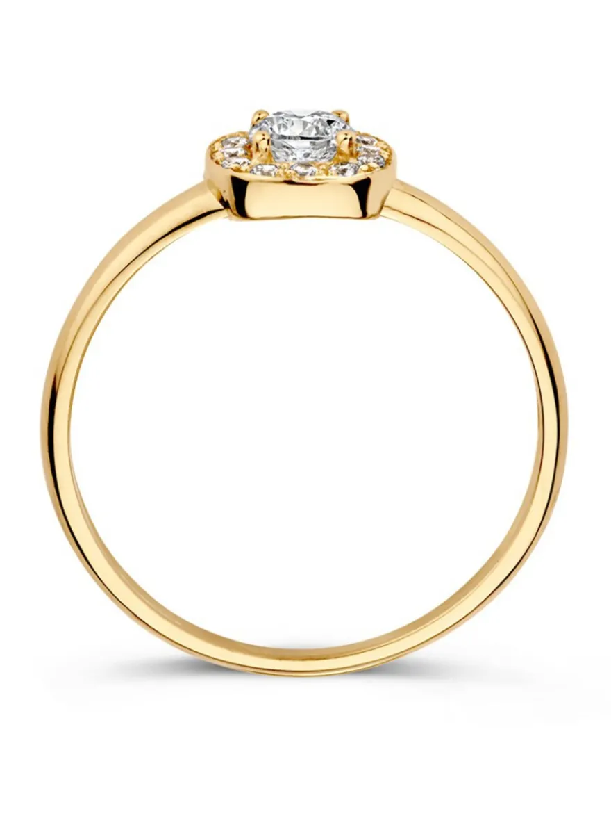 Geelgouden entourage ring met zirkonia + Luxe Cadeau