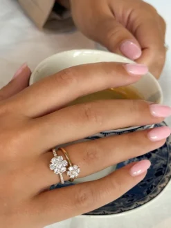 Geelgouden entourage ring met diamant 0,50crt. + Luxe Cadeau