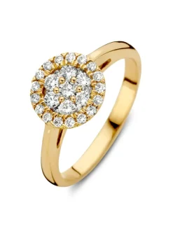 Geelgouden entourage ring met diamant 0,60crt + Luxe Cadeau