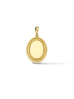 Geelgouden hanger ovaal + Luxe Cadeau