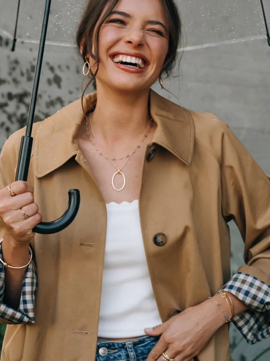 Geelgouden oorhaken met open hanger + Luxe Cadeau