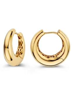 Geelgouden oorringen 14 mm + luxe cadeau