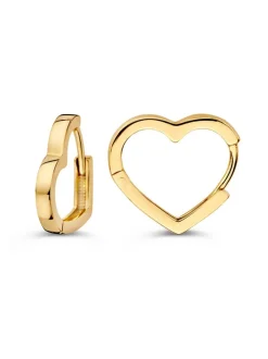 Geelgouden oorringen hartjes + Luxe Cadeau