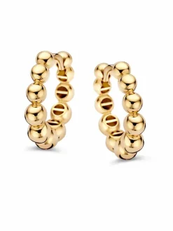 Geelgouden oorringen met bolletjes + Luxe Cadeau