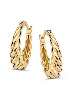 Geelgouden oorringen met getorste band + Luxe Cadeau