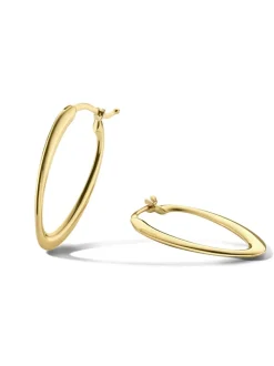 Geelgouden oorringen ovaal + Luxe Cadeau