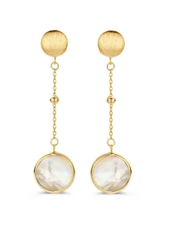 Geelgouden oorsieraad met parelmoer + Luxe Cadeau