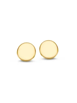 Geelgouden oorstekers plat rondje
