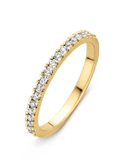 Geelgouden rijring met briljant (0,26crt.) + luxe cadeau