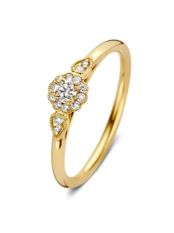 Geelgouden ring met briljant 0,21crt. + Luxe Cadeau