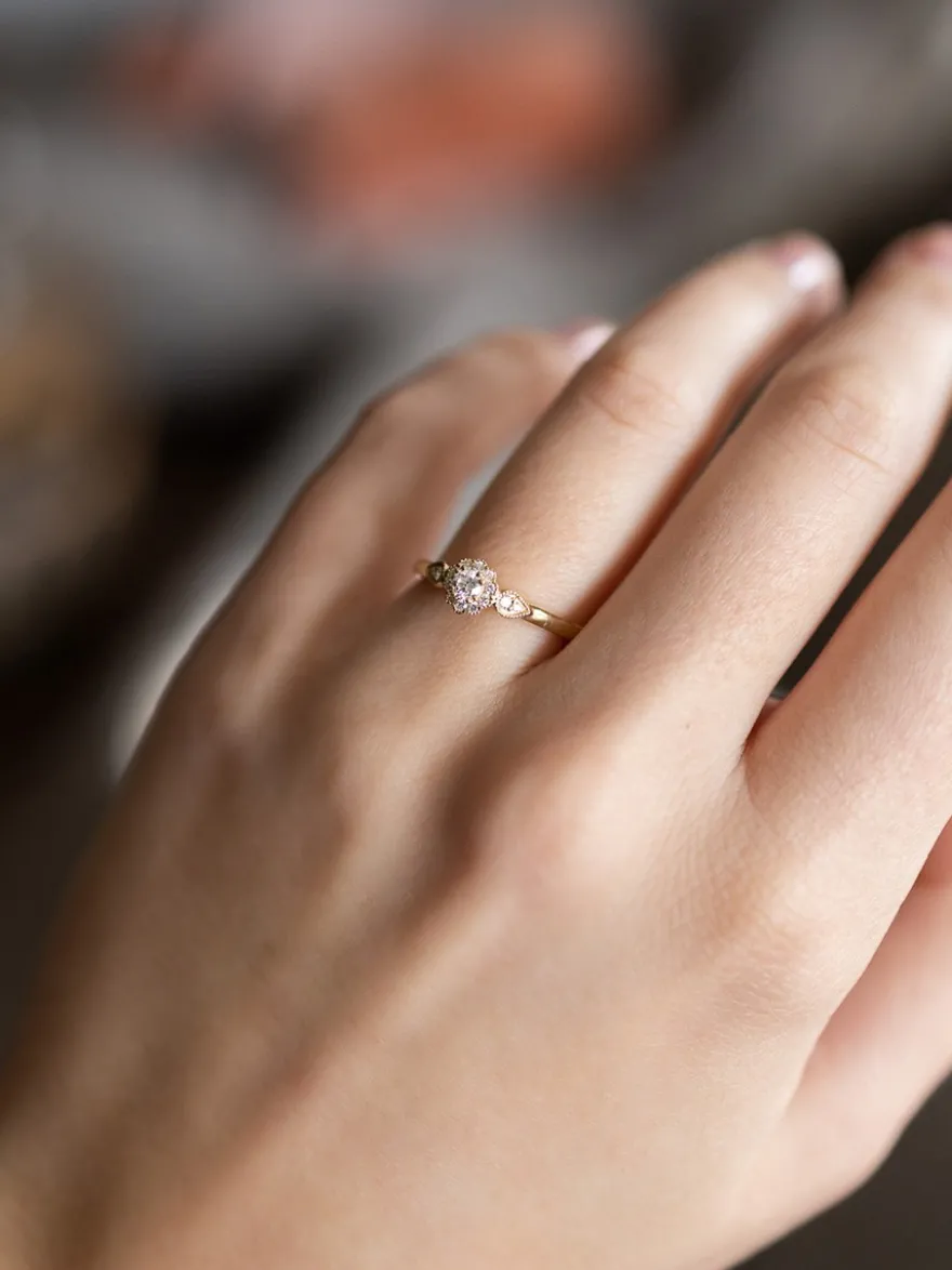 Geelgouden ring met briljant 0,21crt. + Luxe Cadeau