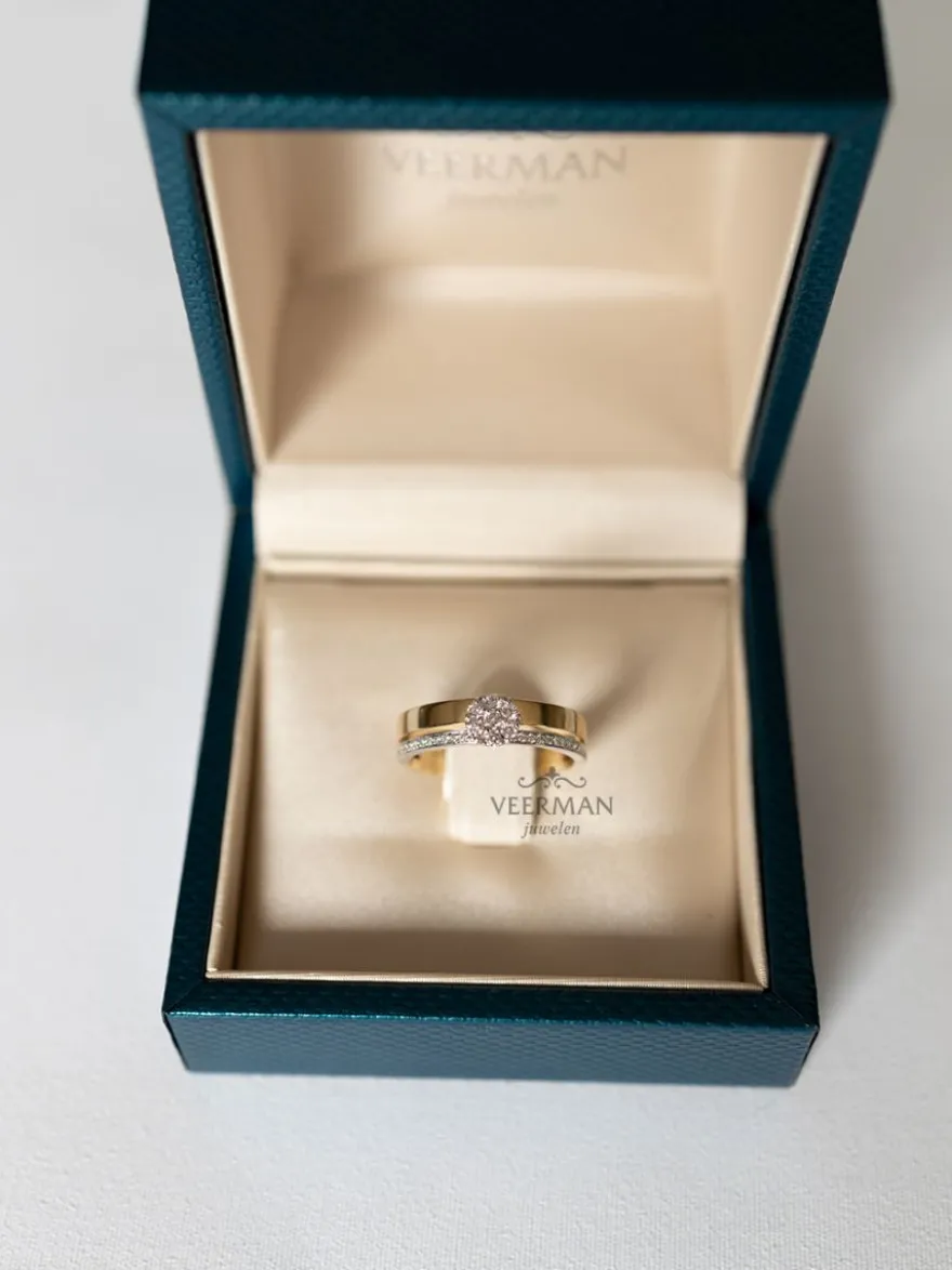 Geelgouden ring met briljant | Bestel online