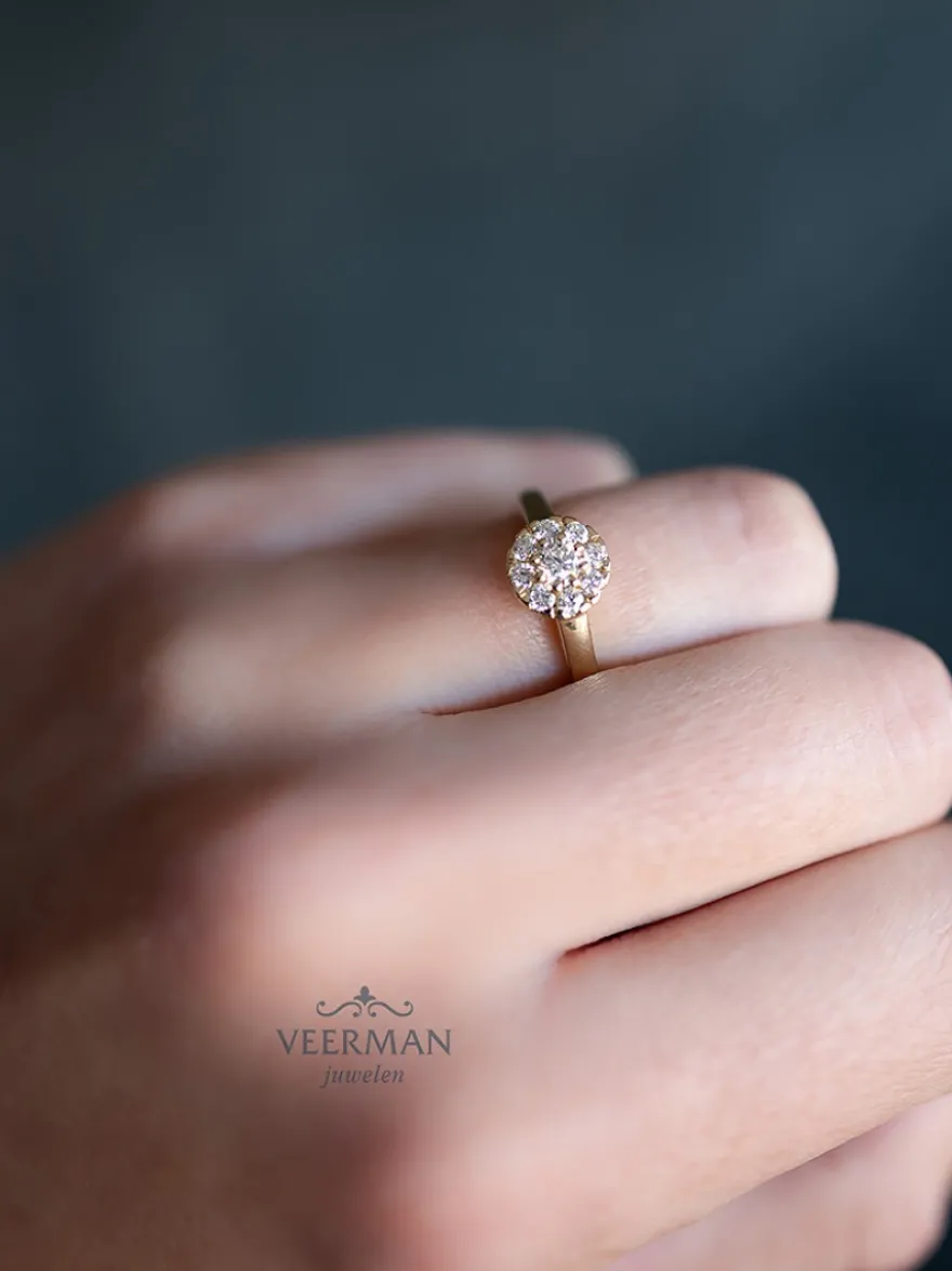 Geelgouden ring met diamant 0,40crt. + Luxe Cadeau