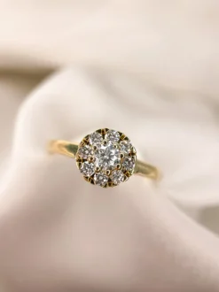 Geelgouden ring met diamant 0,40crt. + Luxe Cadeau
