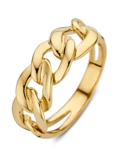 Geelgouden ring met gourmetschakel + luxe cadeau