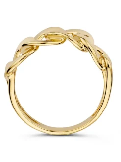 Geelgouden ring met gourmetschakel + luxe cadeau