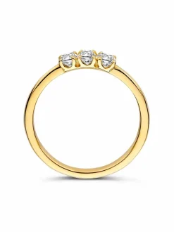 Geelgouden ring met ovalen diamanten 0.54 crt. + Luxe Cadeau